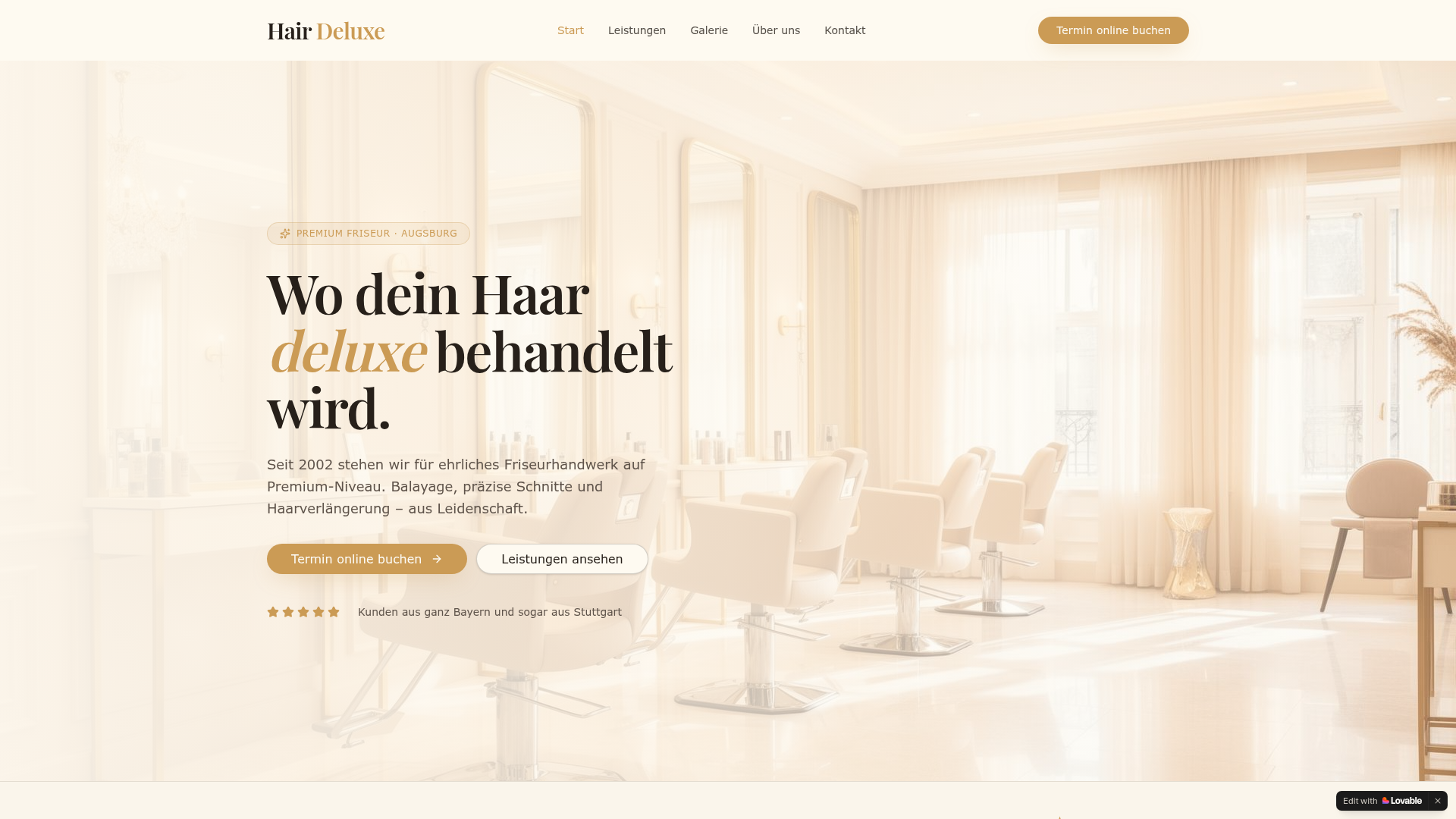 Webseite Referenz Hair Deluxe